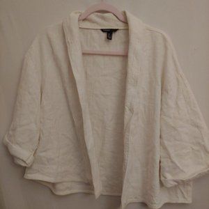 Mango casual oversize open jacket ivory short open 3/4 length sleeve XS